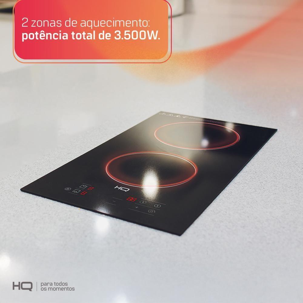 Cooktop De Indução Embutir HQ 2 Bocas Painel Touch 3500W Preto HQ-IDE3502 220V