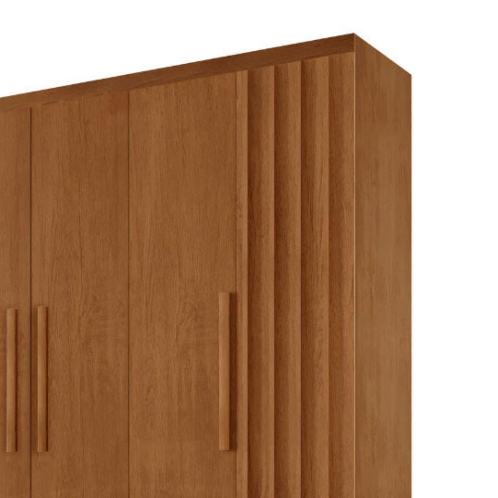 Guarda Roupa Casal Roma Mdf 6 Portas E 2 Gavetas Moderna Naturalle