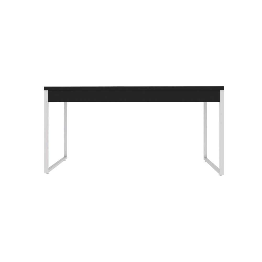 Mesa para Escritório Diretor Estilo Industrial 150cm Kuadra Preto Ônix/Est.Branca