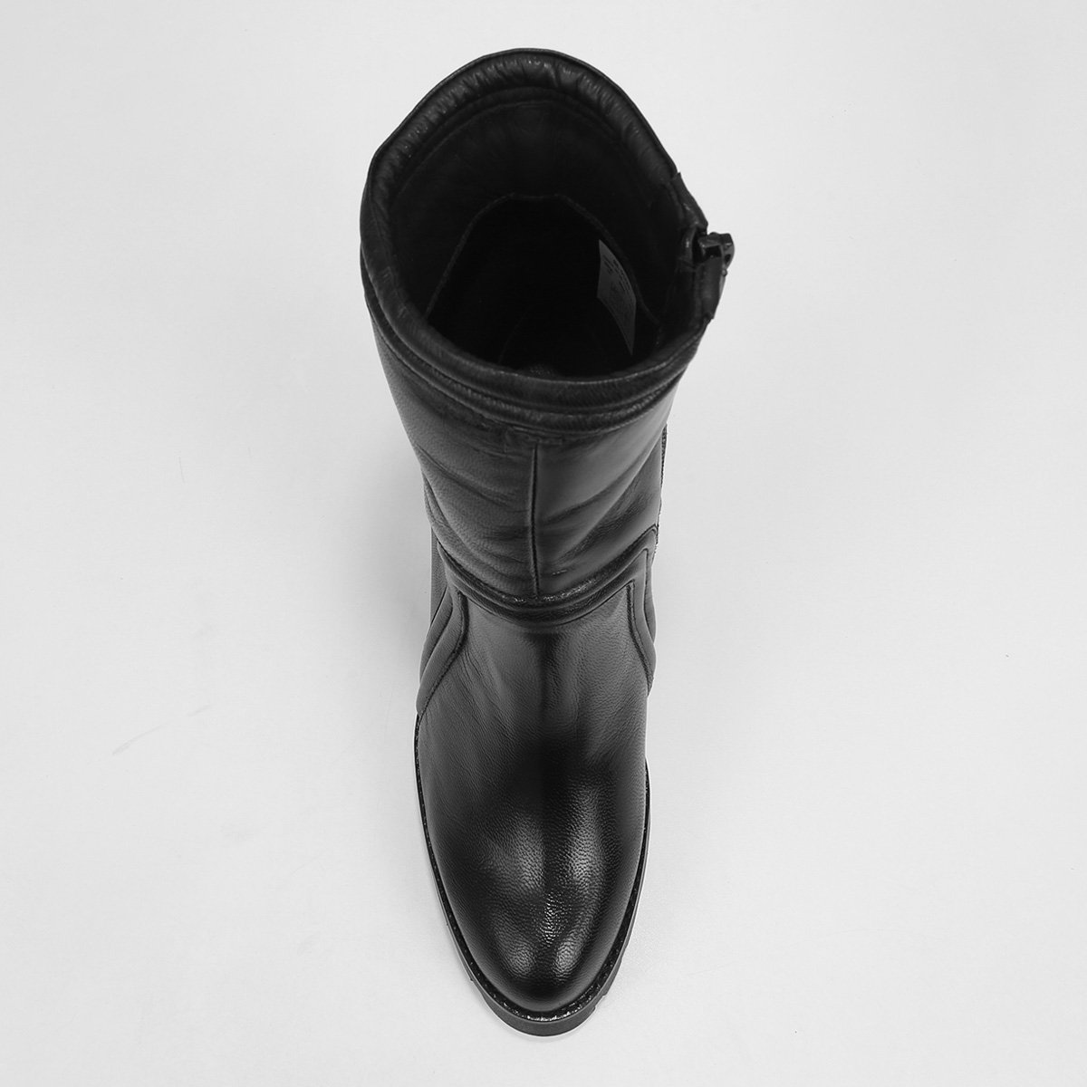 Miniatura Bota Couro Cano Médio Santa Lolla Salto Alto Feminina Preto - 34