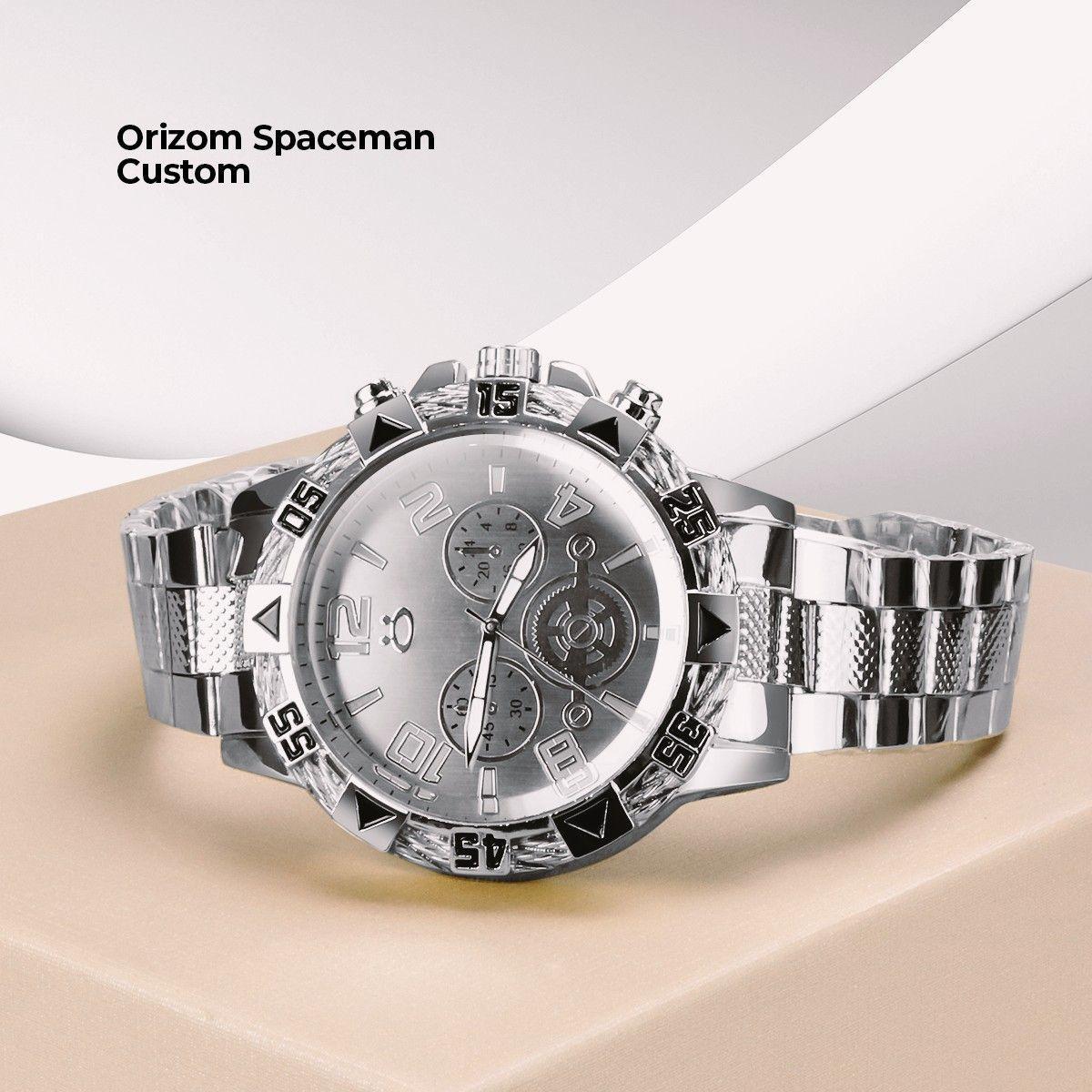 Relogio Prata Caixa Masculino Aço Inox Personalizado