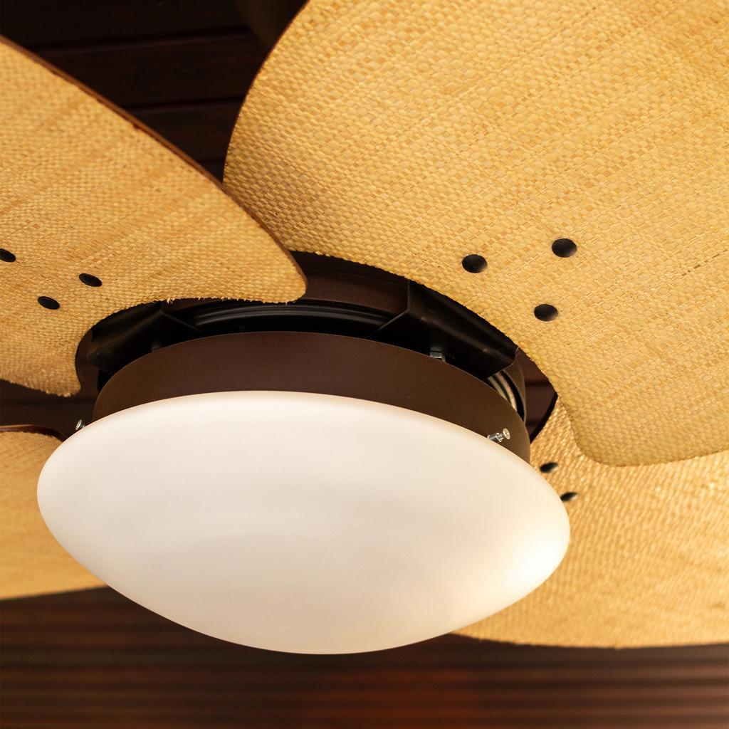Miniatura Ventilador Teto Marrom 4 Pás Palha Ventax 220V Com Controle