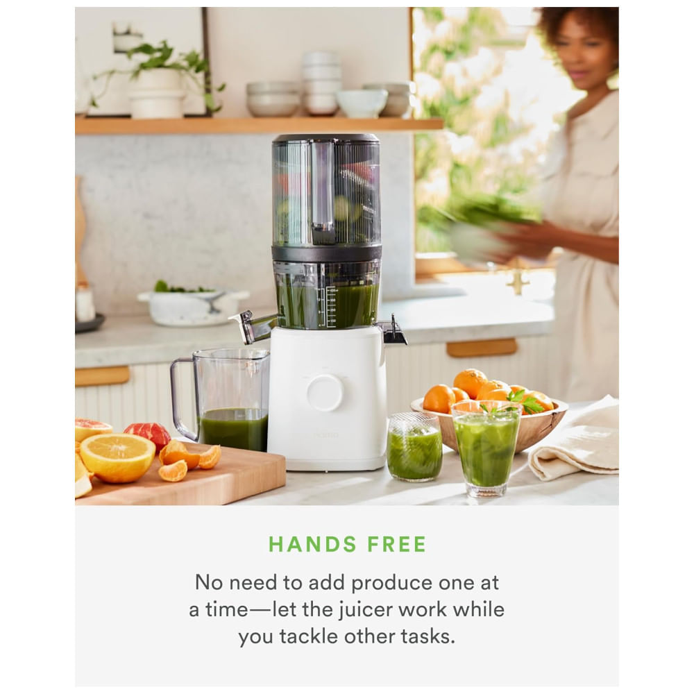 Espremedor de Frutas Nama J2 Automático com Sistema de Extração a Frio, Tubo Amplo para Frutas Inteiras - Menos Desperdício