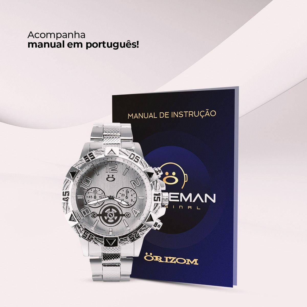 Miniatura Relogio Prata Caixa Masculino Aço Inox Personalizado
