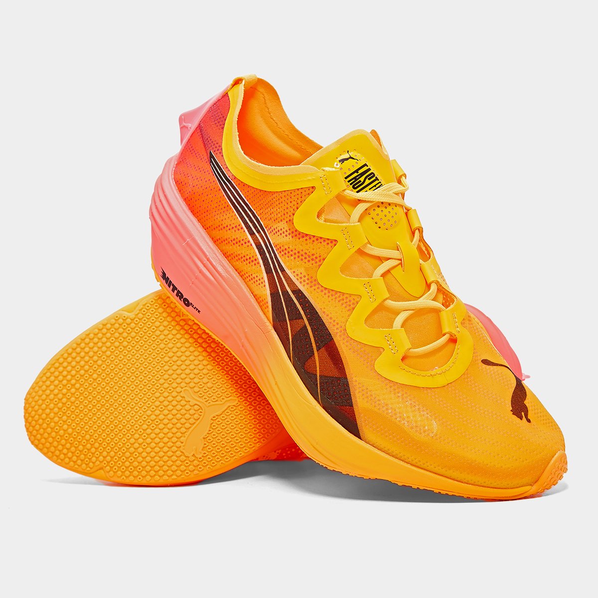 Miniatura Tênis Puma Fast-Fwd Nitro Elite Fire Wns Feminino Laranja+Vermelho - 34