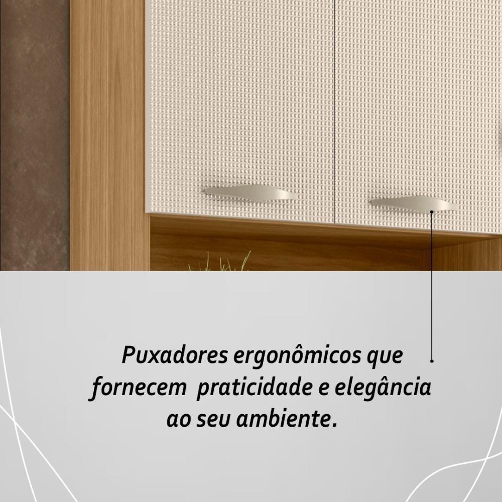 Armário De Cozinha Compacta Mdf 6 Portas Golden Plus Freijó Soft