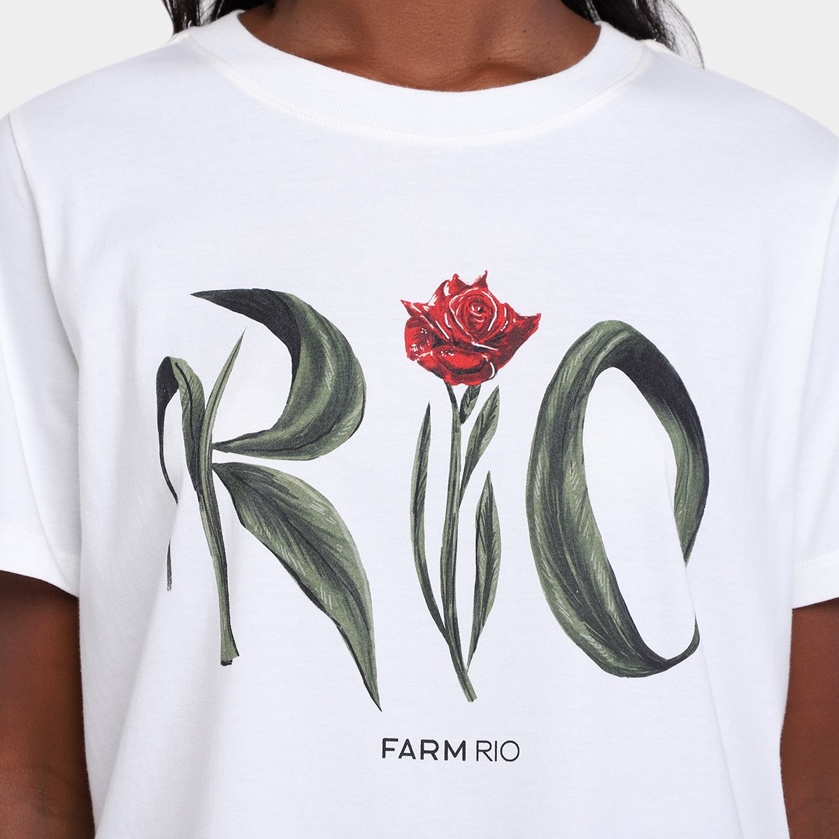 Miniatura Camiseta Farm Fit Rio Flor Feminina Off White - G