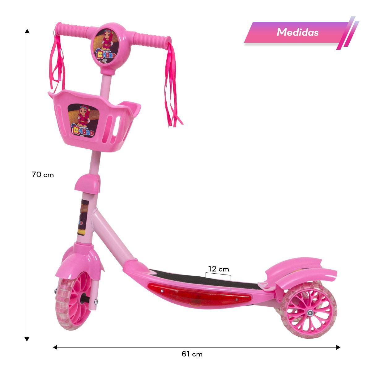 Miniatura Patinete Infantil Kaboo | 3 Rodas | Rosa | Ajustável