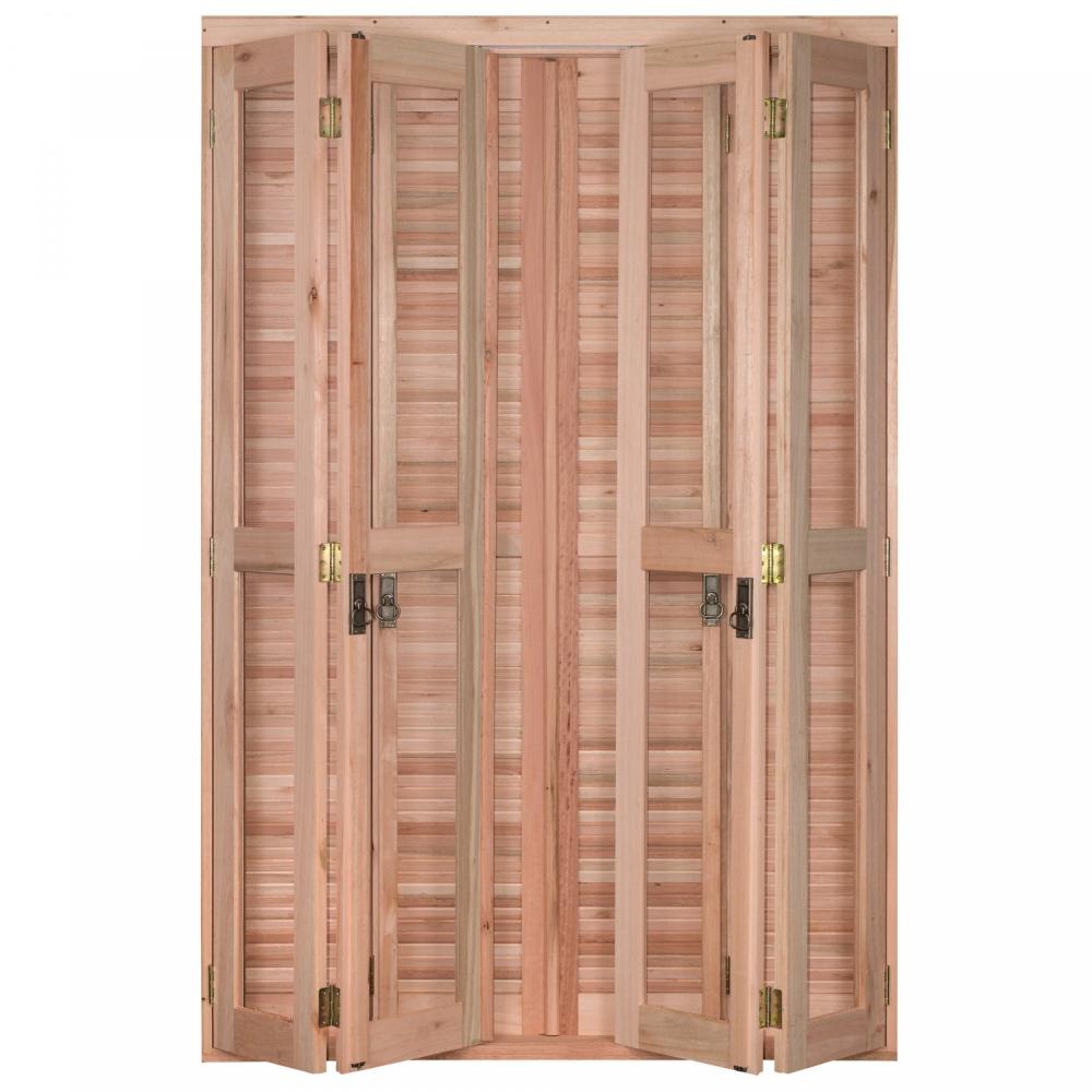 Miniatura Porta Janela com Veneziana Pantográfica e Caixilhos para Vidros Pantográficos 213x108cm Rondosul Natural