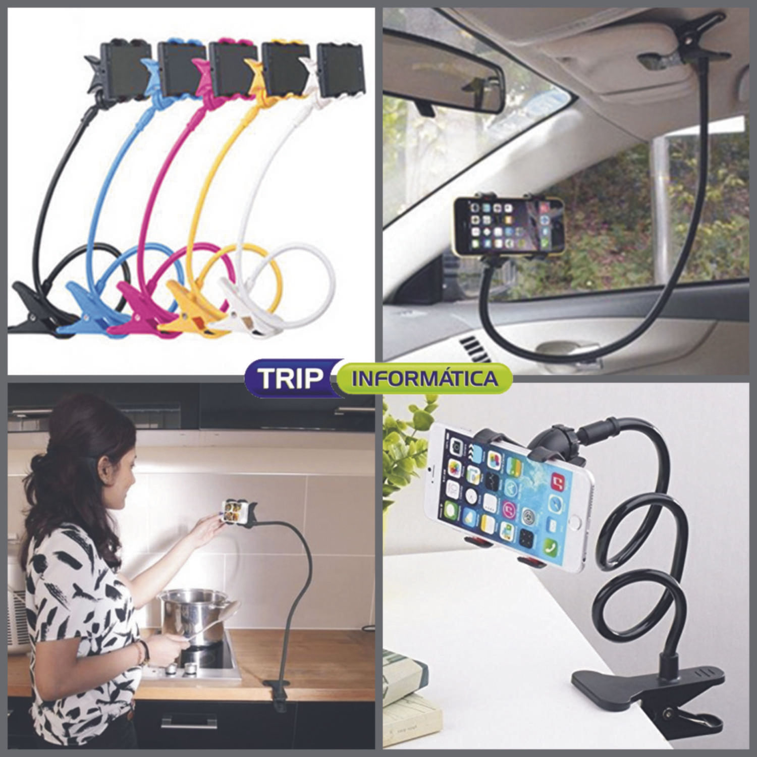 Miniatura Suporte Celular Profissional Clip De Mesa