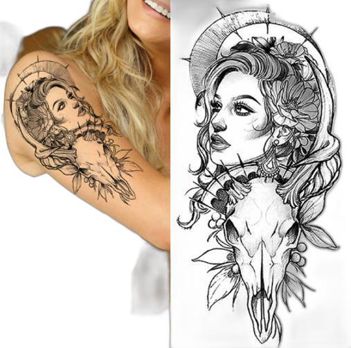 Miniatura Tatuagem Temporária Masculina E Feminina Pin Up
