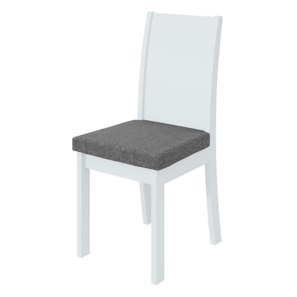 Miniatura Conjunto 4 Cadeiras Athenas Móveis Lopas Branco/Linho Cinza