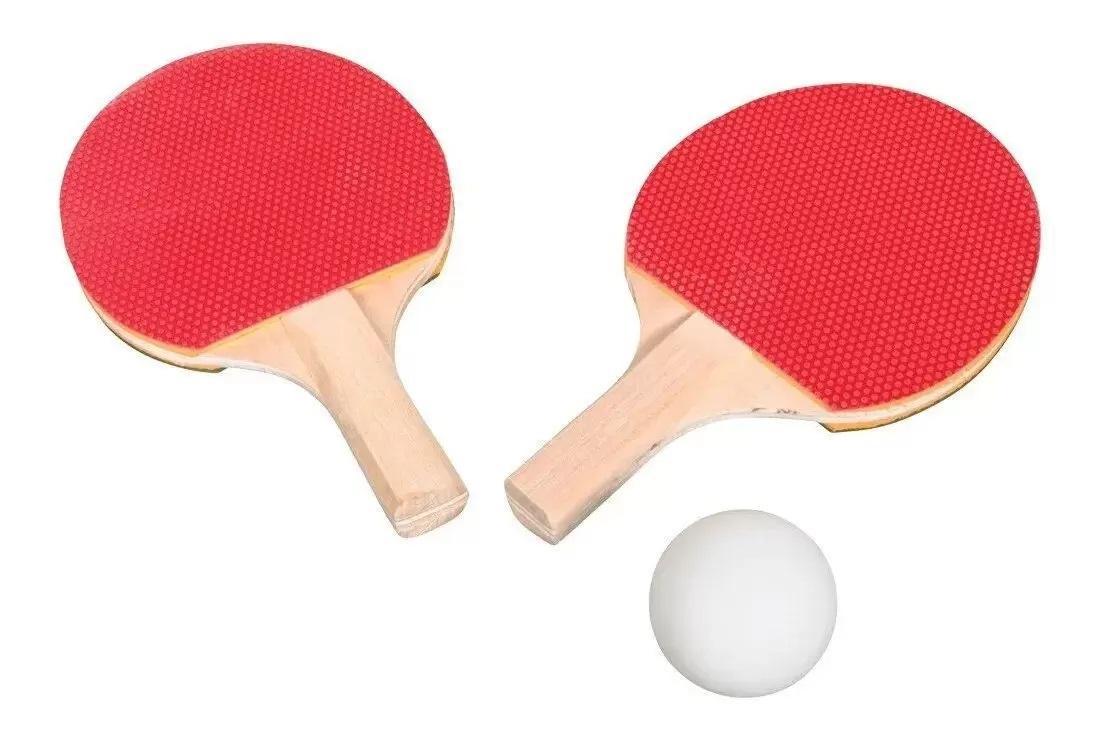 Miniatura Kit Ping Pong Brinquedo Tênis De Mesa 2 Raquetes + 1 Bola