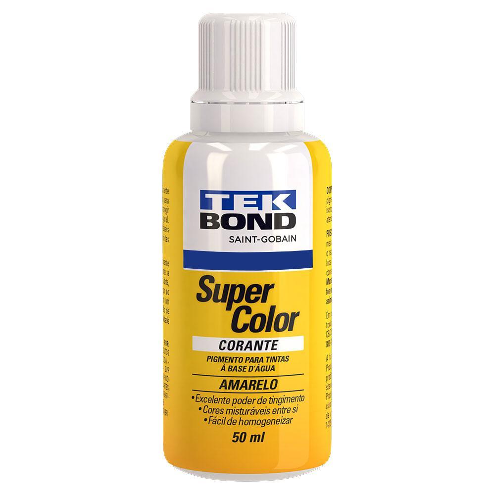Miniatura Corante Liquido Tintas Super Color Amarelo 50 Ml Tek Bond