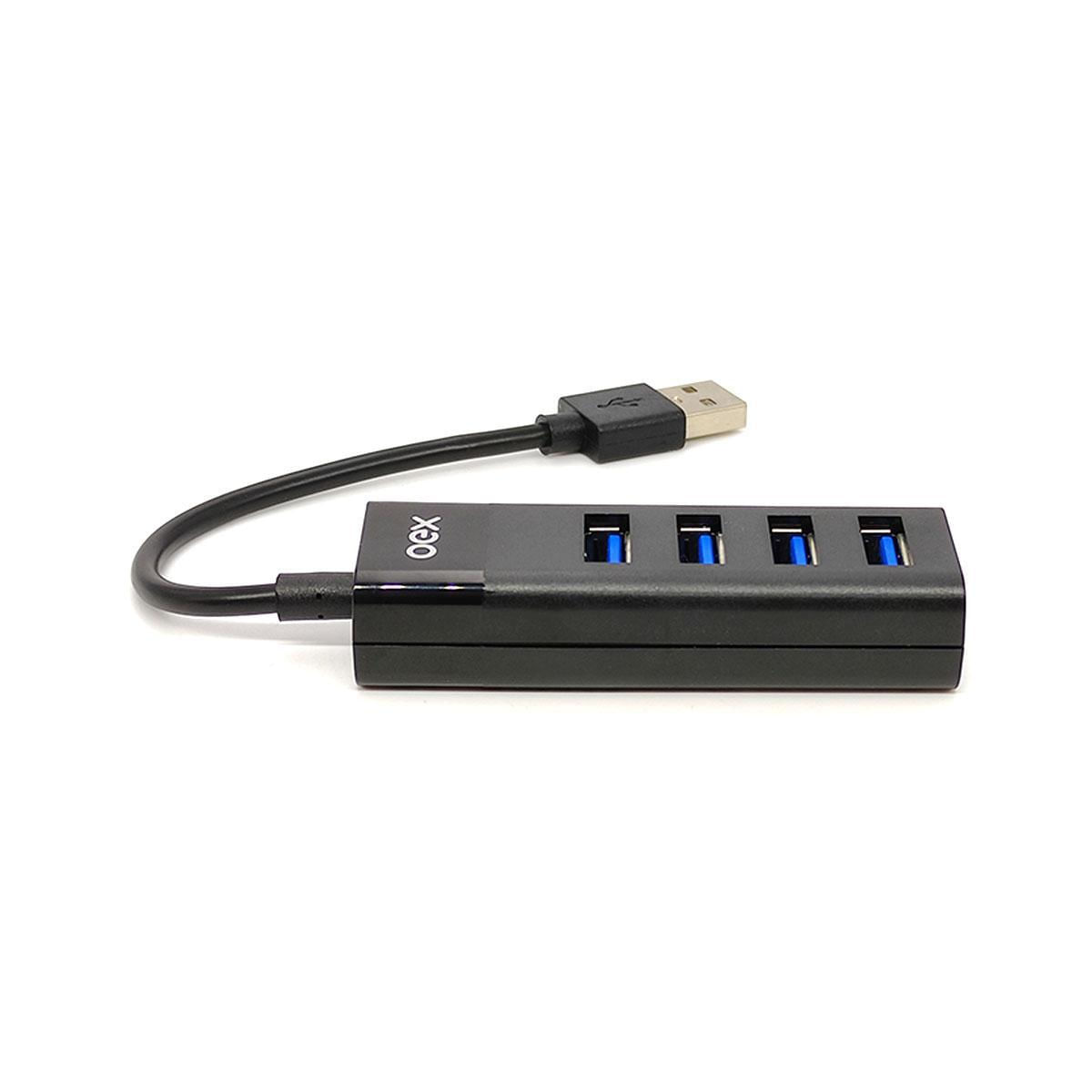 Miniatura Hub Usb 2.0 Oex Hb102 4 Portas 480mpbs Preto