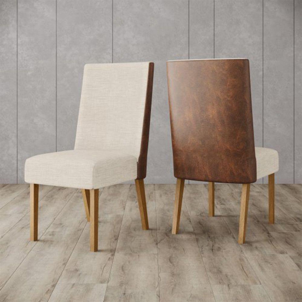 Conjunto Mesa De Jantar Henn Adriana Tampo De Vidro Com 6 Cadeiras Nature/off White/linho/courano