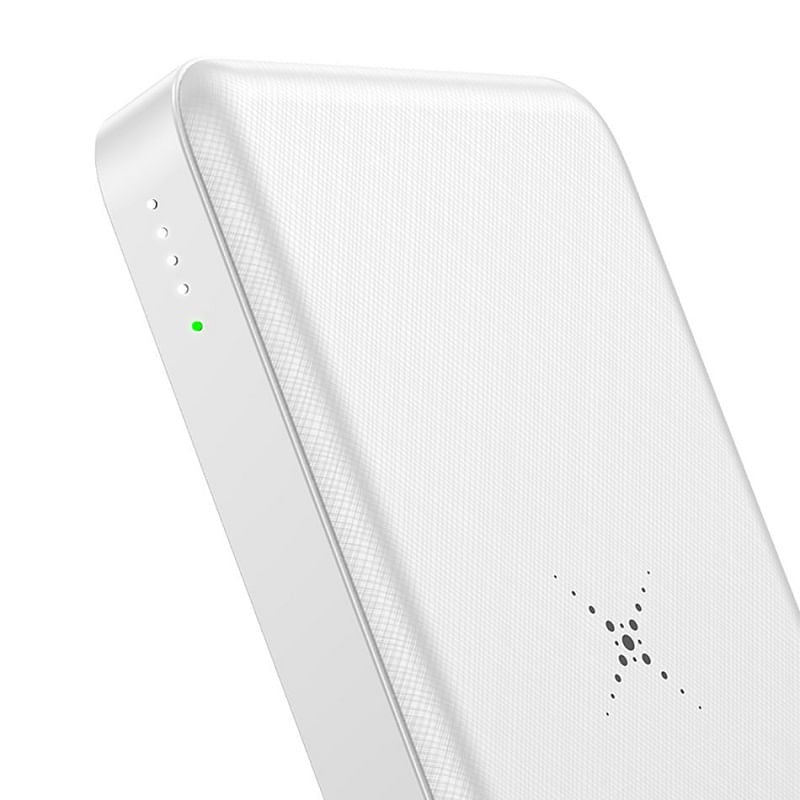 Miniatura Bateria Power Bank Baseus Indução 10.000Mah Turbo Branco
