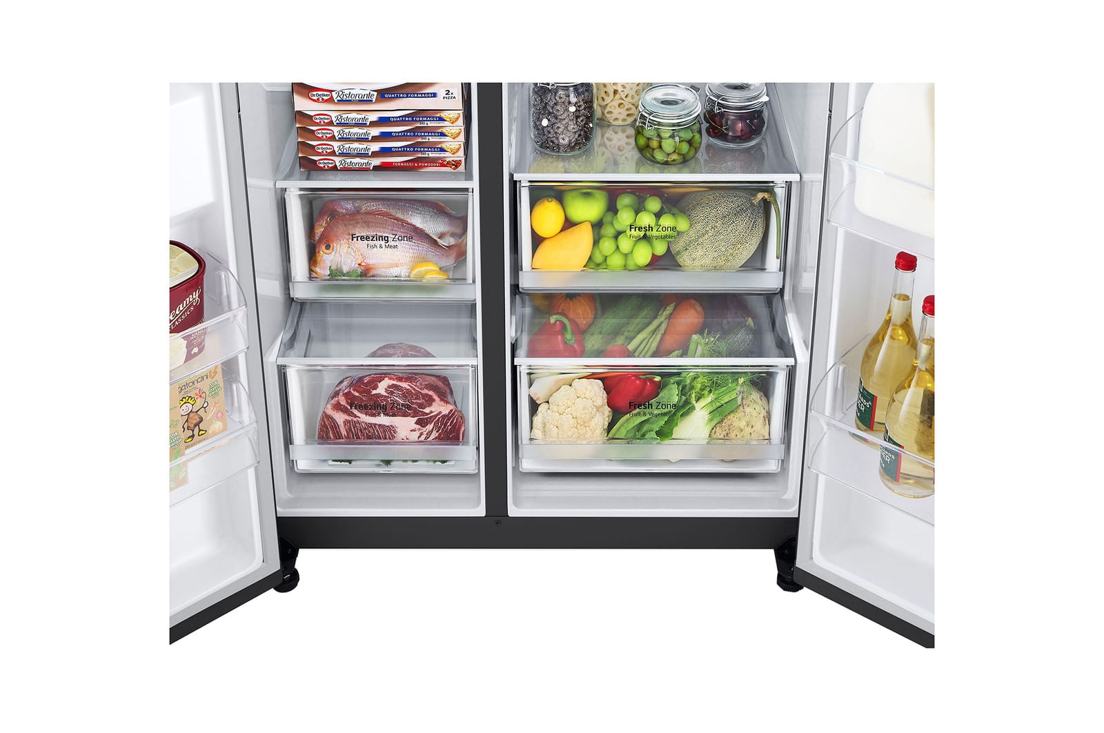 Geladeira Smart LG Inverter Side by Side InstaView 647 litros Cor Black Inox (GC-V257SQV)