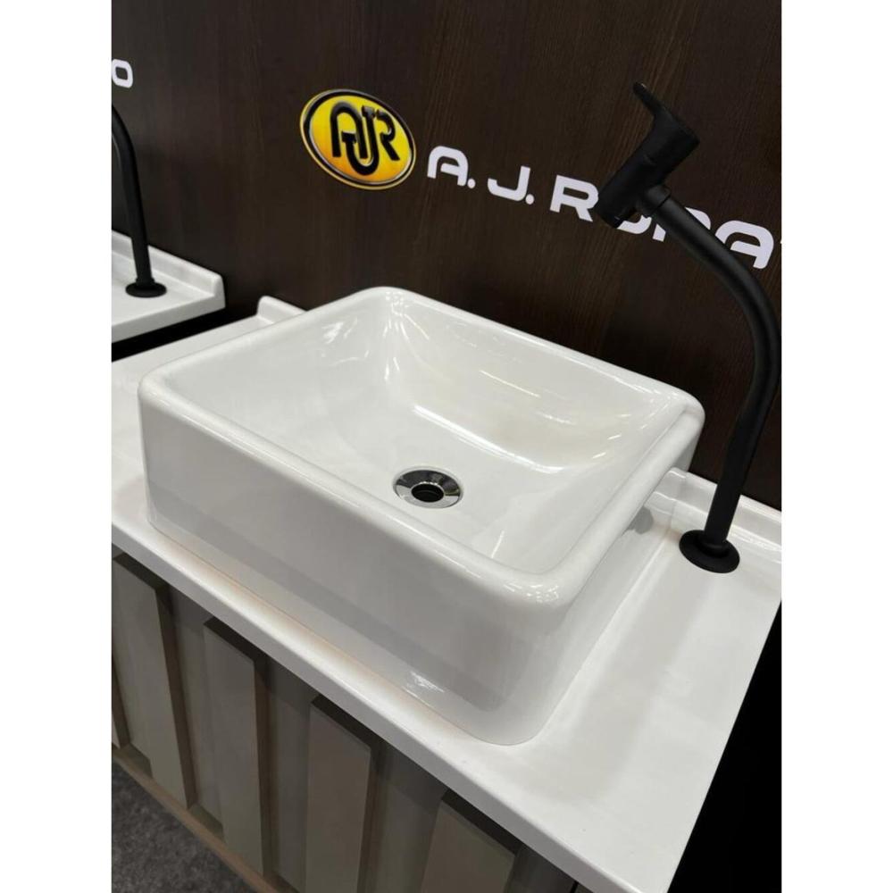 Miniatura Conjunto Gabinete de Banheiro Suspenso Ripado 1 Gaveta Interna com Espelheira e Cuba Gianduia