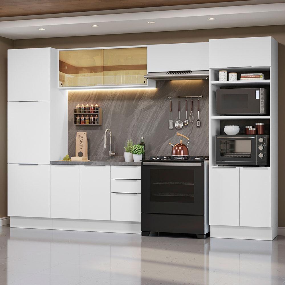Miniatura Armário De Cozinha Completa 330cm Branco Stella Madesa 07 Branco