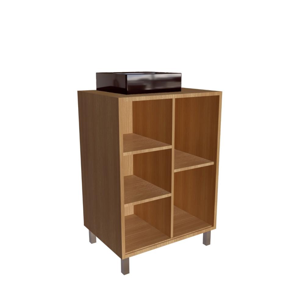 Miniatura Gabinete de Banheiro 60cm Julia com 1 Porta de Correr e Cuba Preta Mel/Arenas