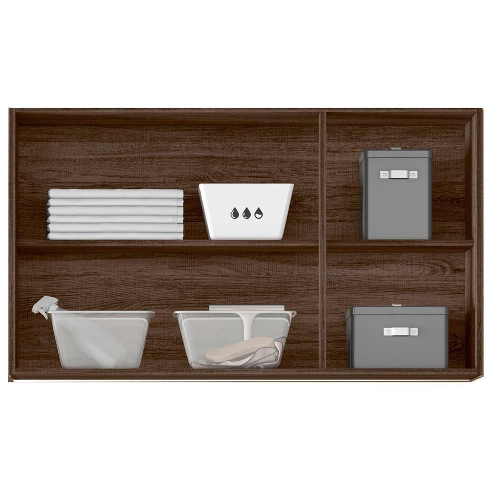 Armário Aéreo E Balcao Para Pia 120cm Amendoa Arezzo Rust