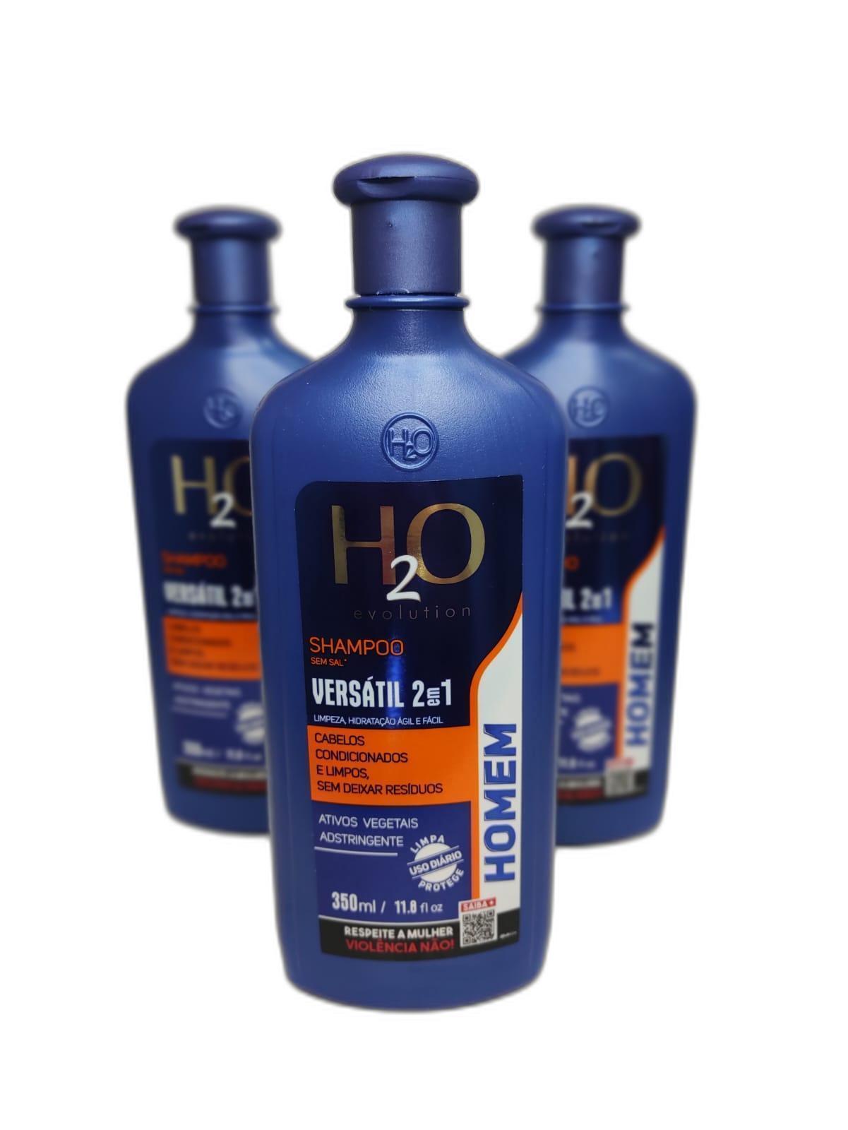 Miniatura Shampoo Versátil 2 X 1 H2O Masculino H20 Evolution 350 Ml