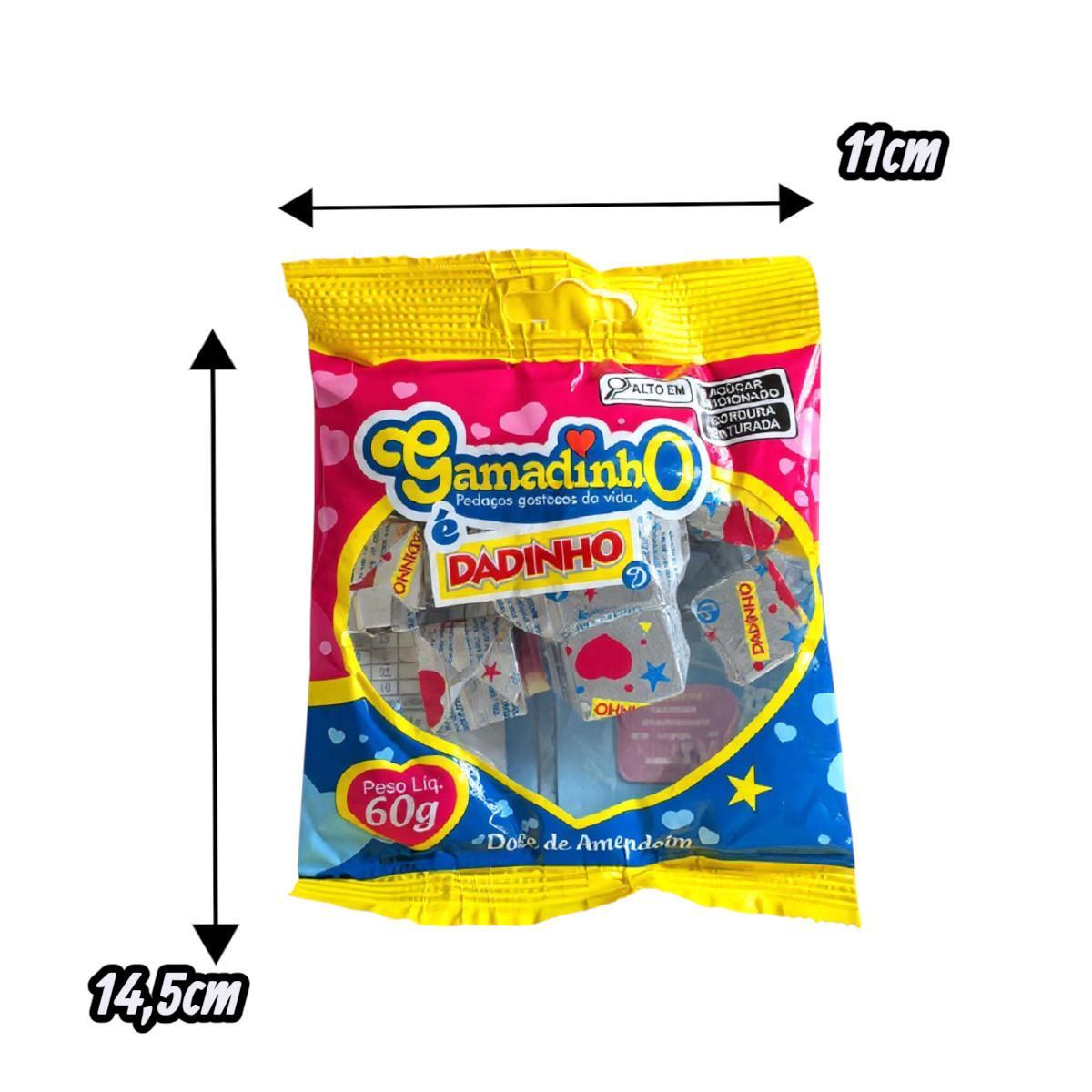 Miniatura Mini Doce Dadinho Gamadinho 20 Pacotes Amendoim Cremoso 60G