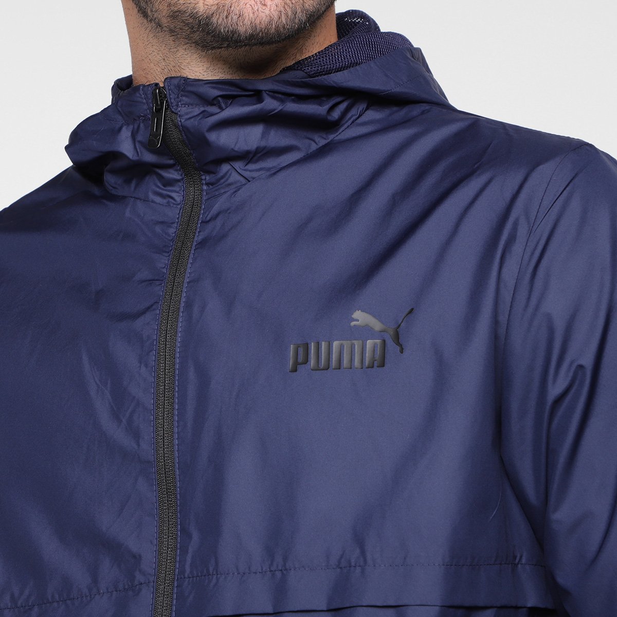 Miniatura Jaqueta Corta Vento Puma Essentials Solid Masculina Azul Escuro - G
