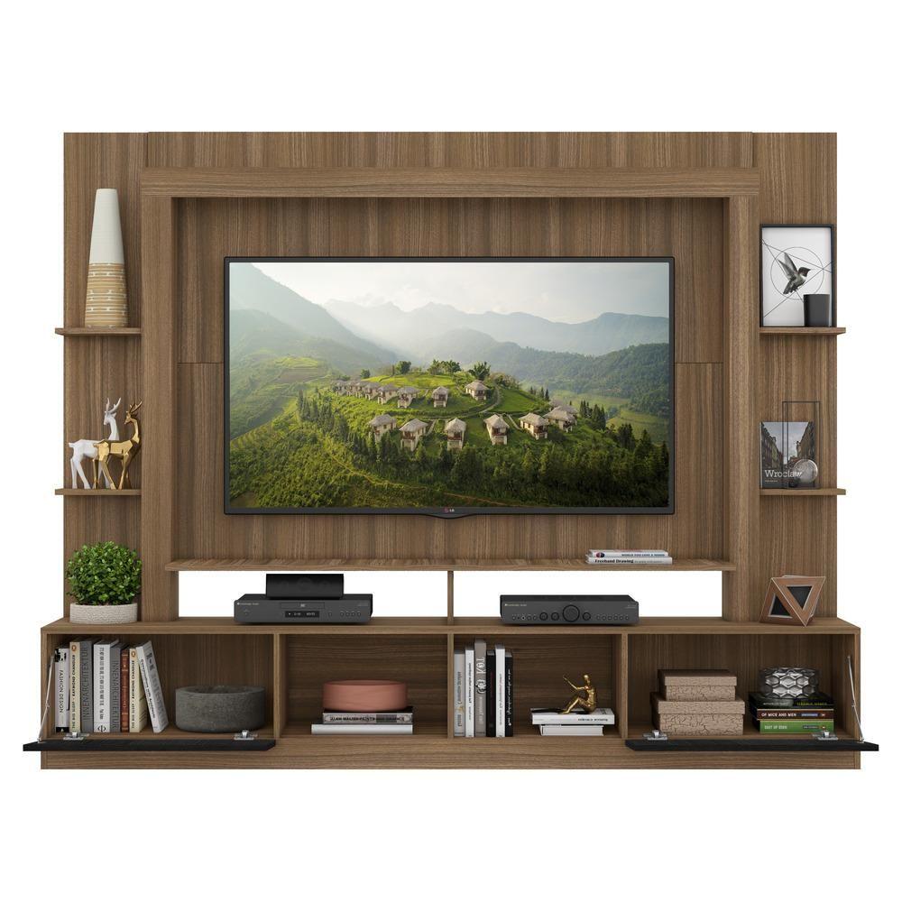 Rack Estante com Painel Tv 65 e 2 Portas Oslo Madeirado