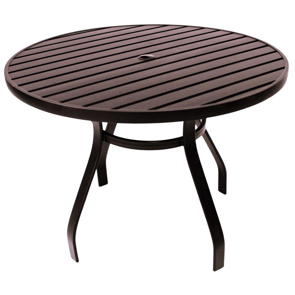 Miniatura Mesa 1,20m Ripada Alumínio Resistente área Externa Piscina Jardim Jantar Marrom