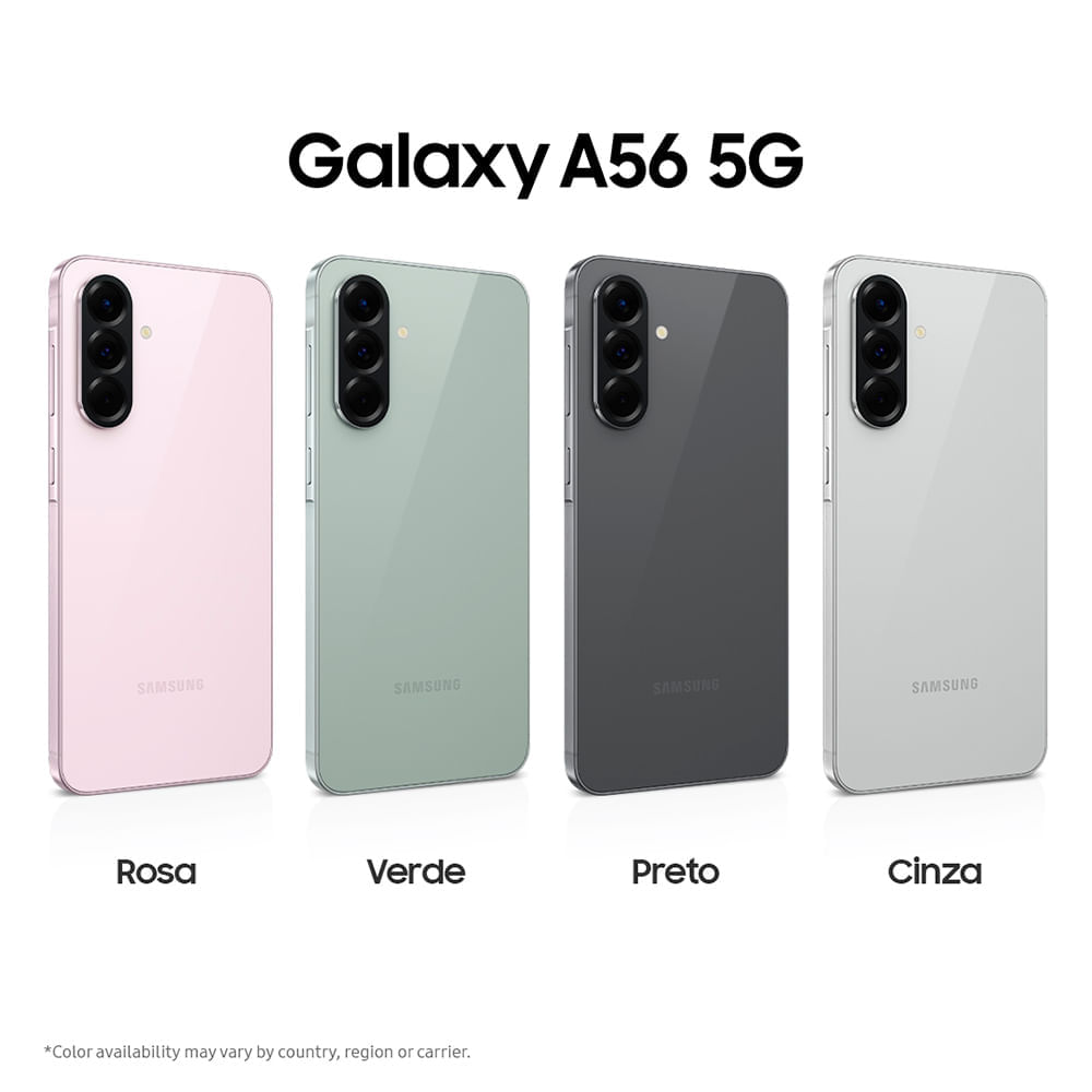 Smartphone Samsung Galaxy A56 5G Rosa, 128GB, 8GB RAM e Câmera Tripla 50MP + 12MP + 5MP BIVOLT