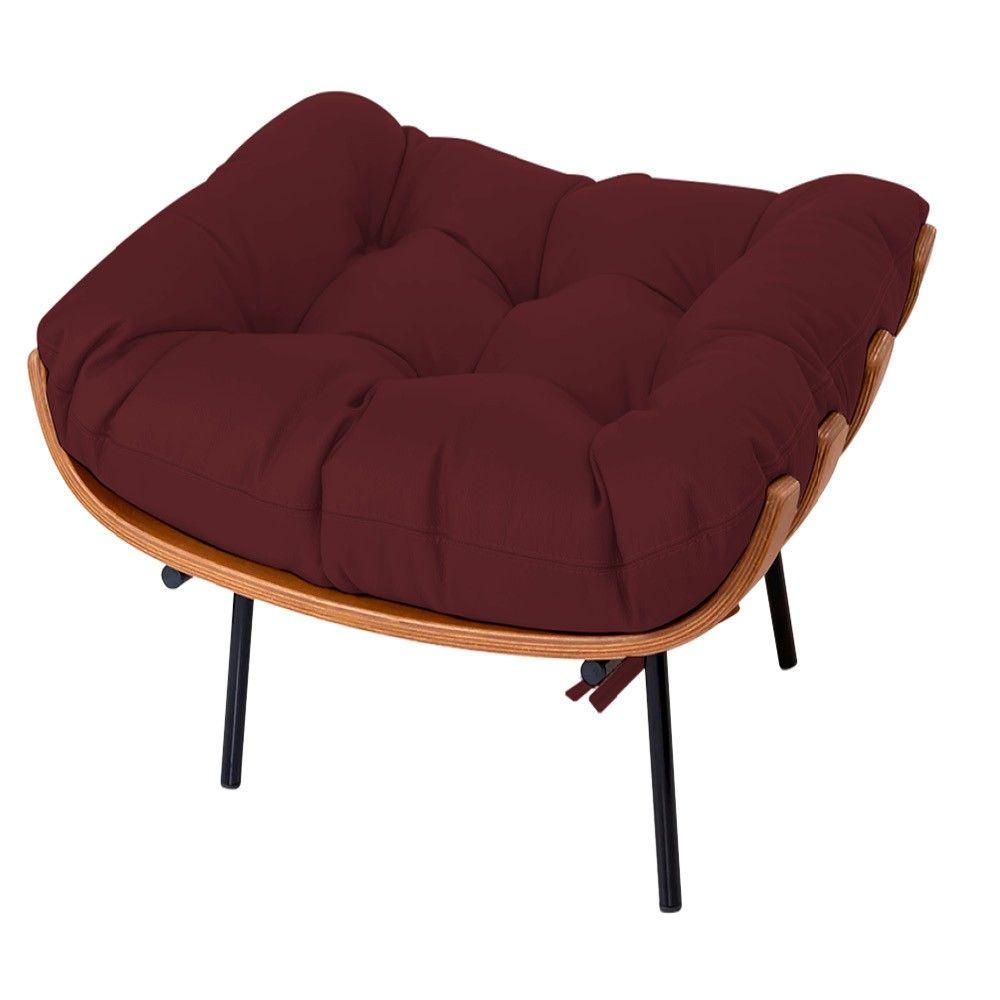 Miniatura Puff Decorativo Costela Bordô