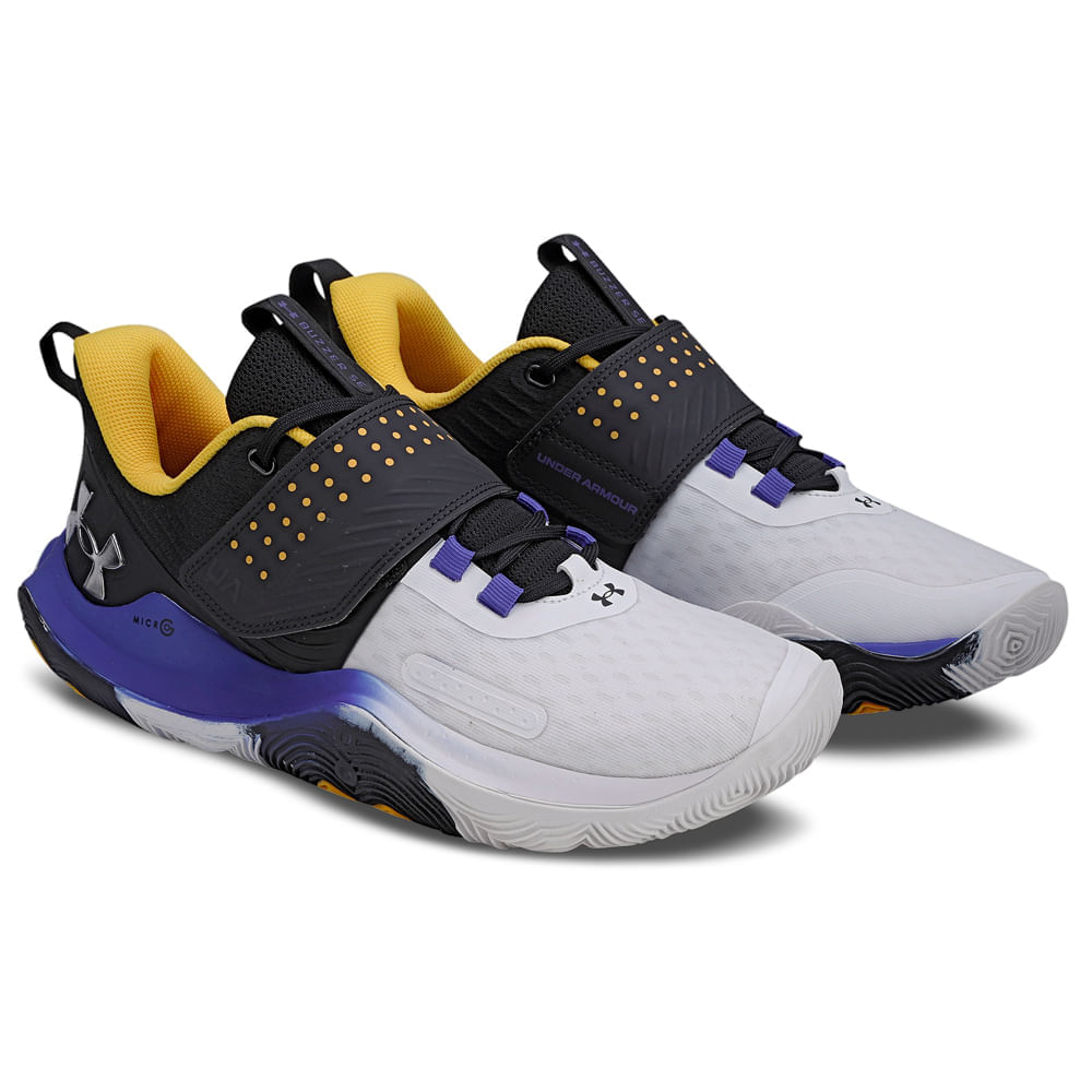 Miniatura Tênis de Basquete Masculino Under Armour Buzzer SE Branco - 45