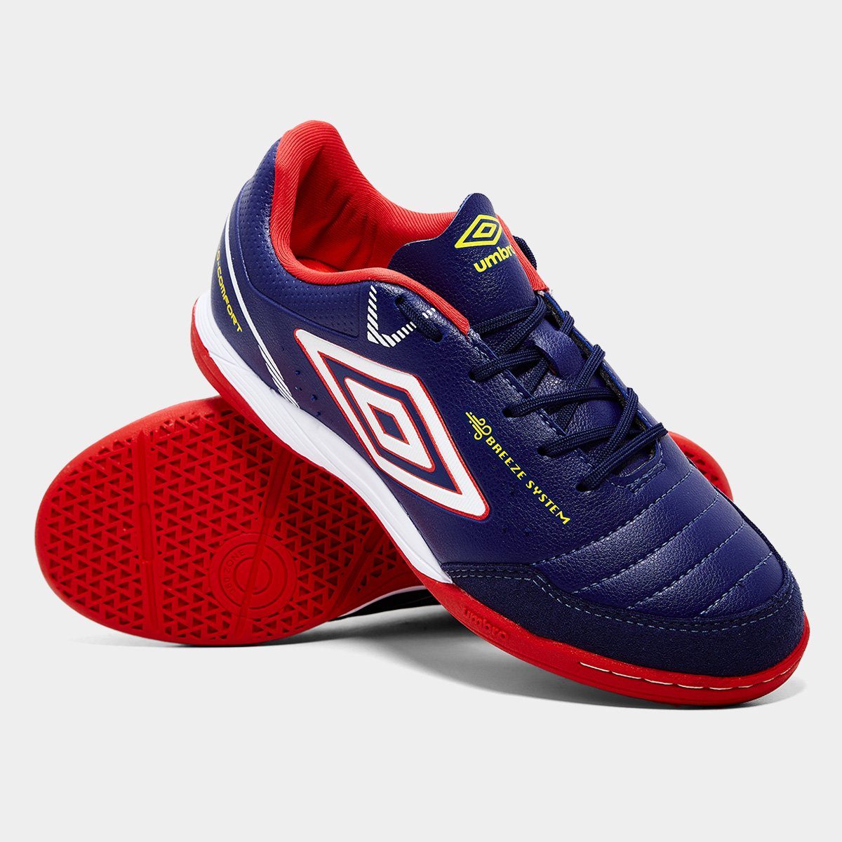 Miniatura Chuteira Futsal Umbro Neo-Comfort Unissex Marinho+Vermelho - 38