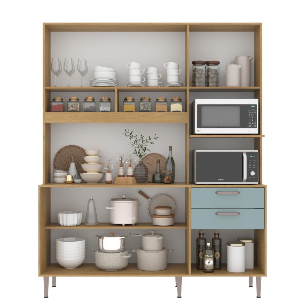Miniatura Armário Cozinha Luna 170 Cm de Largura Forno e Micro Luna Grey