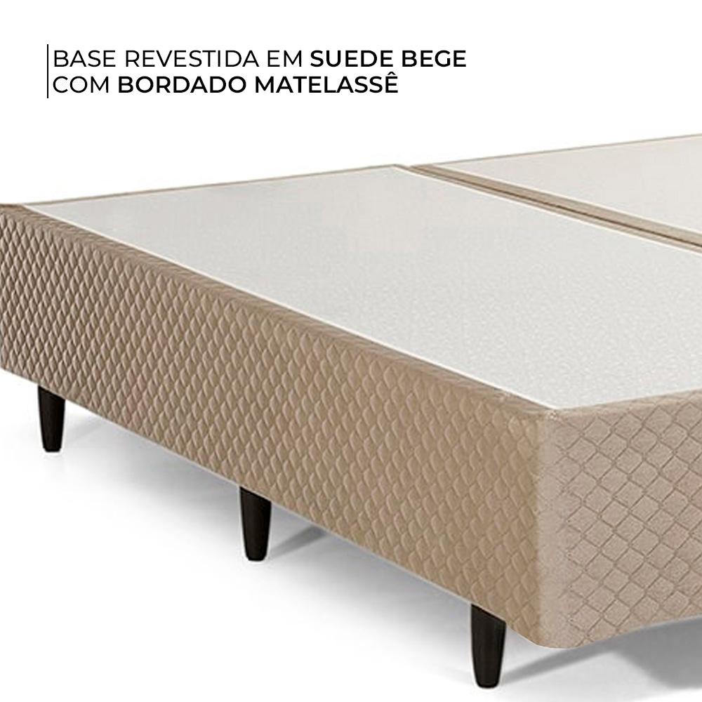 Miniatura Cama Box Queen Herval Lucca, 66x158x198 cm, Molas Ensacadas, Suede Bege