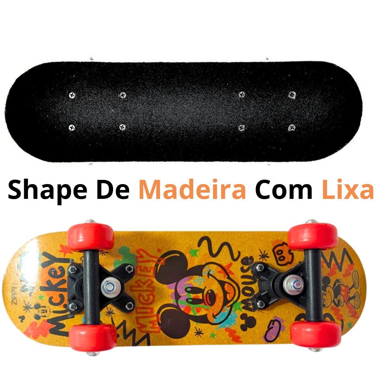Miniatura Mini Skate Infantil Estampado Disney Suporta Até 30 Kg
