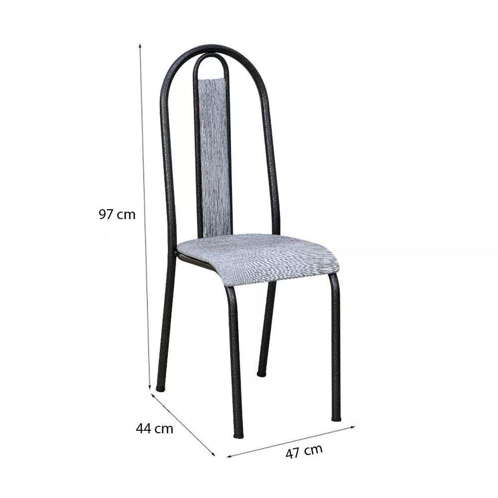 Miniatura Cadeira Tubular Cromo Preto 058 Assento Grafiato Grafiato