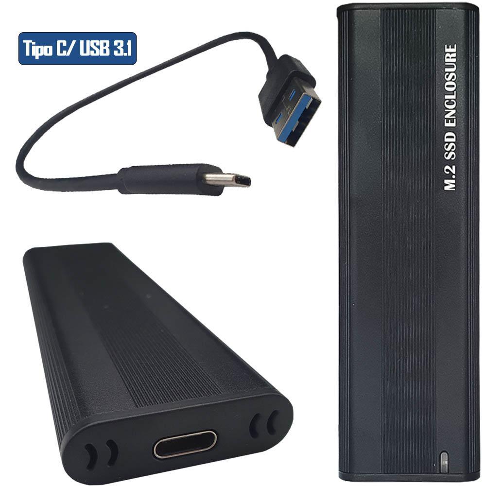 Miniatura Case Externa Portatíl Hd Ssd M.2 Nvme +Cabo Usb-C/Usb 3.1