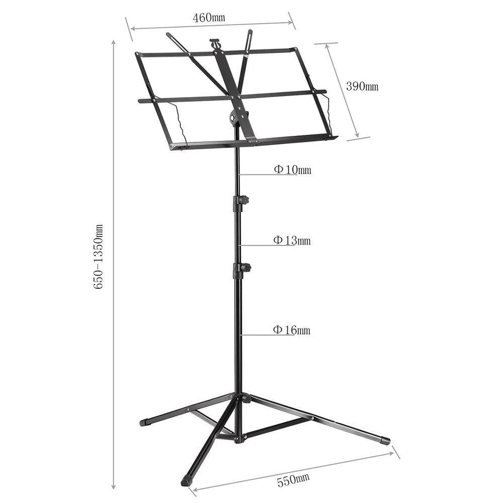 Estante Partitura Suporte Pedestal Cavalete Portátil Dobrável Com Bolsa De Transporte Lorben