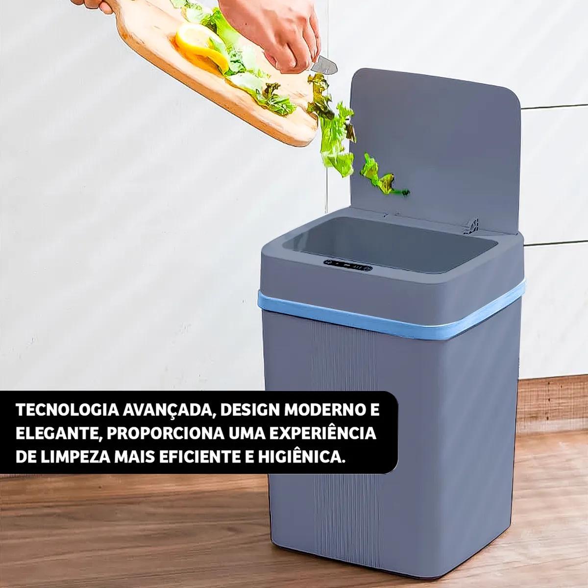 Lixeira Automática Com Sensor 18 Litros - Cinza