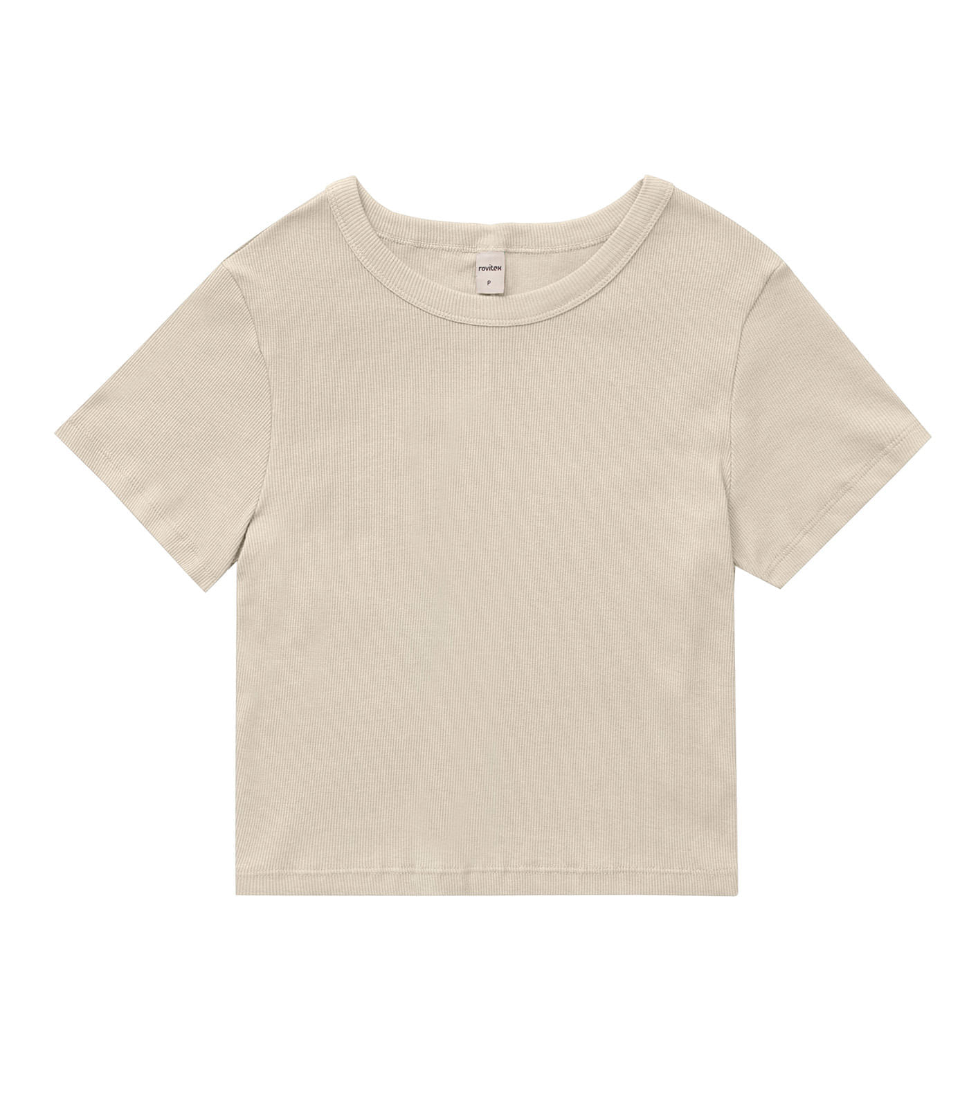 Blusa Cropped Ribana Básica Rovitex Bege G