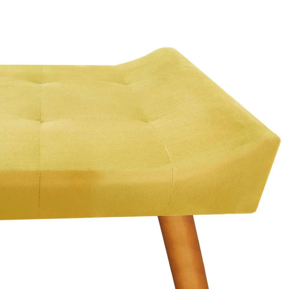 Puff Decorativo Roma Veludo Speciale Home Amarelo