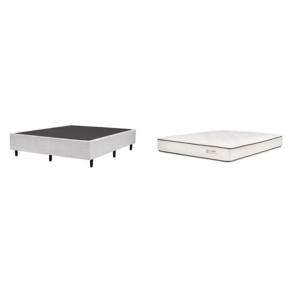 Miniatura Cama Box Casal YesCasa Firm 138x188x31cm Yescasa Bege/Branco
