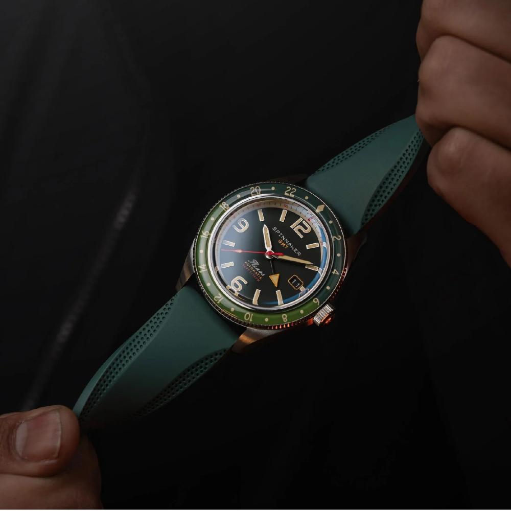 Miniatura Relógio Spinnaker Fleuss GMT Automatic Forest Green SP-5120-44