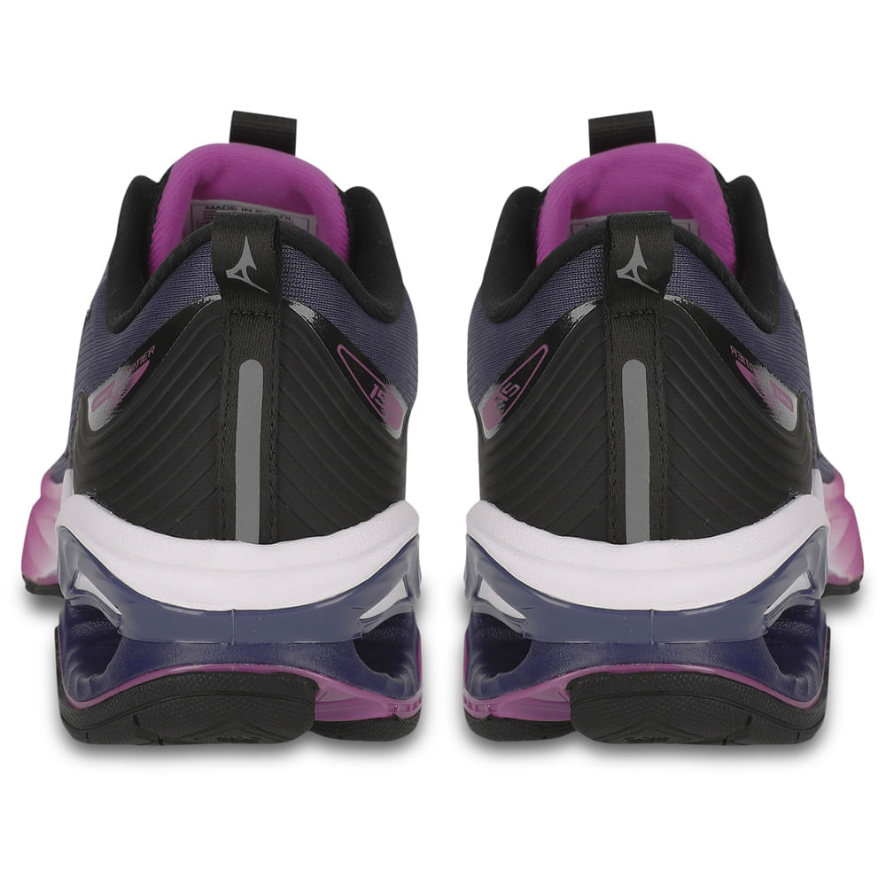 Miniatura Tênis de Corrida Feminino Mizuno Wave Frontier 15 Roxo - 36