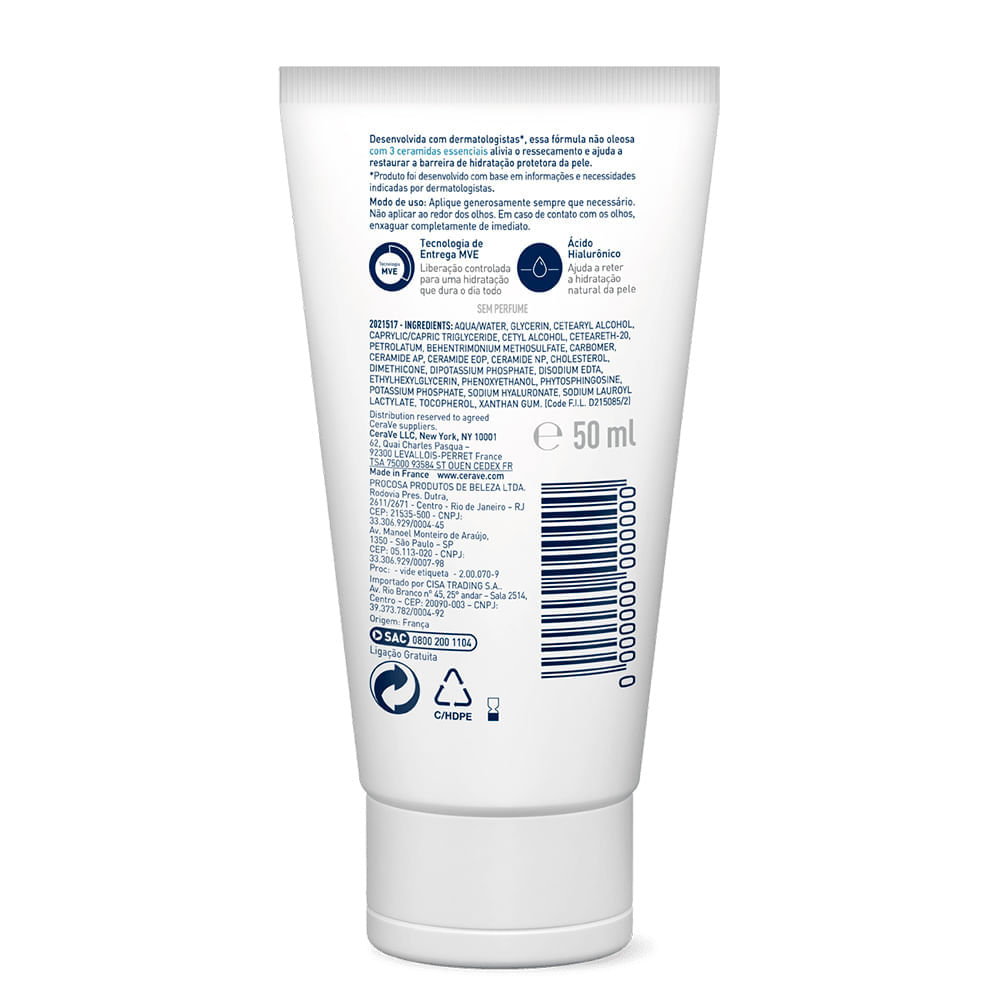 Miniatura CeraVe Creme Reparador para Mãos 50ml