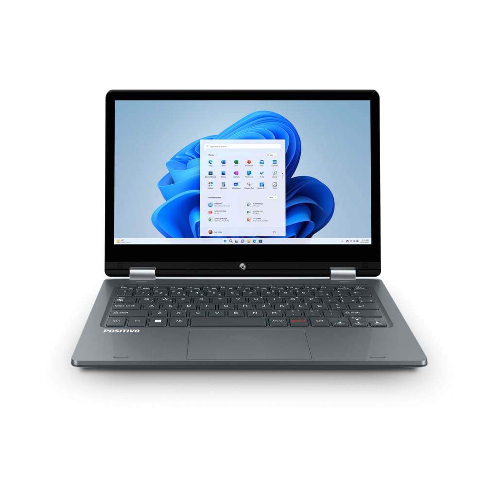 Miniatura Notebook 2 em 1 Positivo Duo C4128B-3 Intel Celeron Dual Core Windows11 Home 11,6" - Cinza Escuro - Inclui Microsoft 365*
