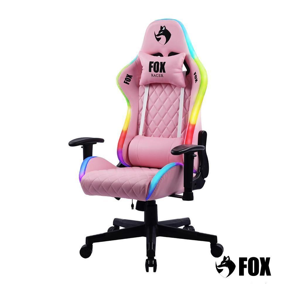 Miniatura Cadeira Gamer Fox Racer Rgb Com Iluminação Led Rosa Ut-c1583l